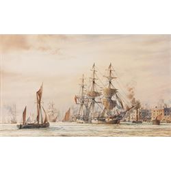 David C Bell (British 1950-): 'True Briton off Wapping c1867', watercolour signed, titled ...