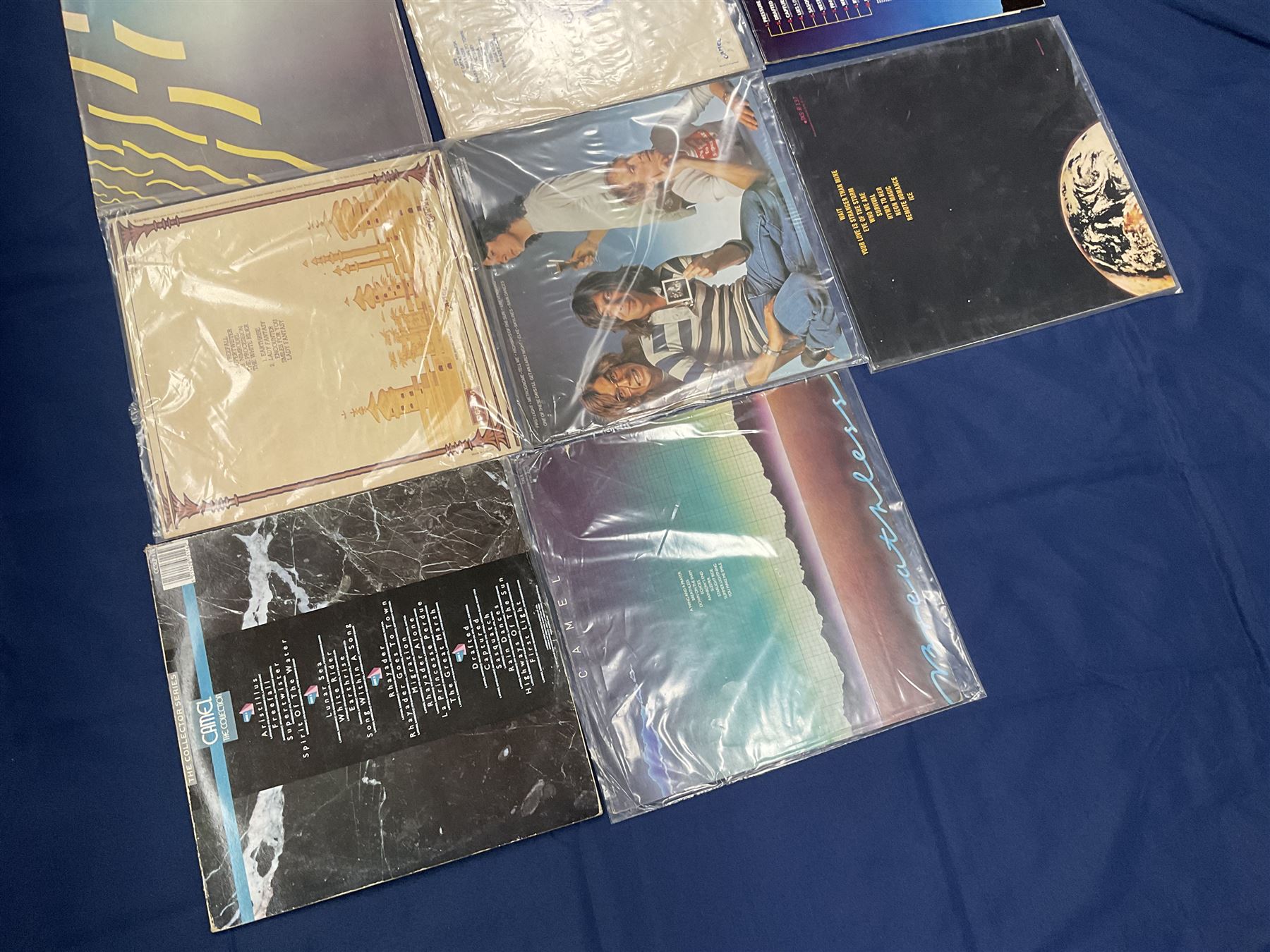 Camel vinyl LPs including 'Moonmadness', 'Mirage', 'Rain Dances', 'I Can See Your House From Here', 'Breathless', 'Nude' etc (10)