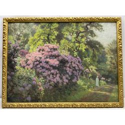 Frederick (Fred) Stead (British 1863-1940): The Rhododrendon Walk, pastel signed 55cm x 75cm