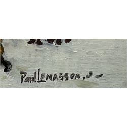 Paul Lemasson (French 1897-1971): Market Day, oil on board signed 21cm x 26cm