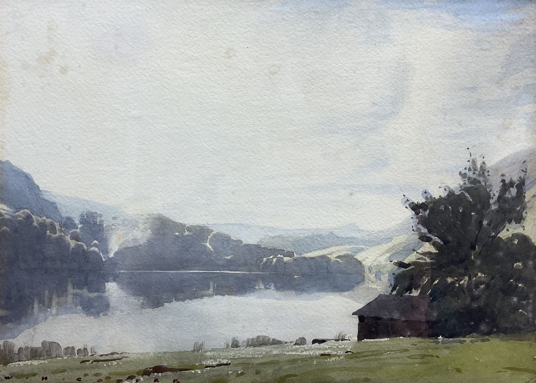 William Heaton Cooper RI (British 1903-1995): 'Grasmere - Early Morning', watercolour signed, titled and dated 'Summer 1949' verso 28cm x 39cm 
Provenance: purchased by the vendor's family in August 1949, in the same family ownership since.