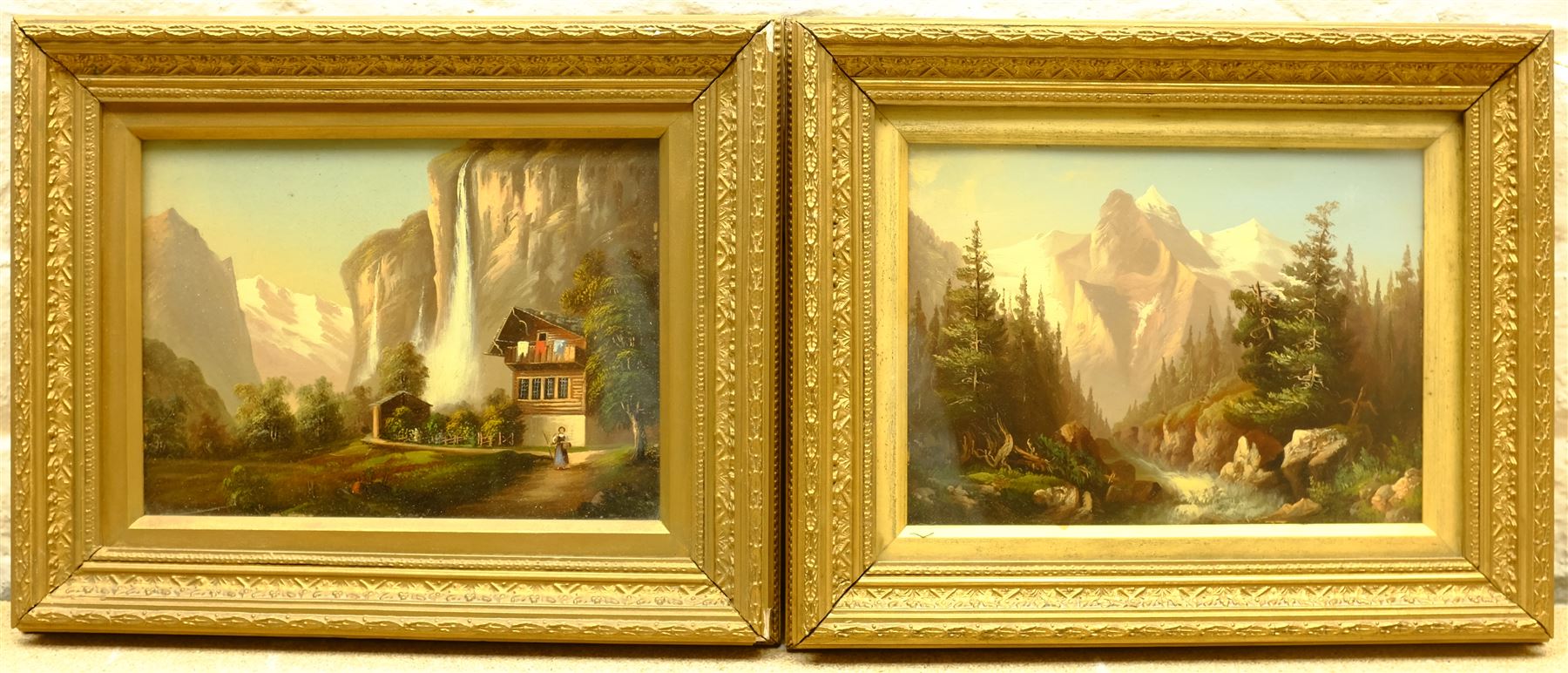 Continental School (20th century): Alpine Landscapes, pair oils on board unsigned 16cm x 23cm (2)