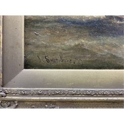 John Syer Jnr. (British 1846-1913): Sail and Steam Boats off Tynemouth Priory, oil on canvas laid on to panel signed and dated '77, 40cm x 60cm