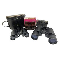 Yashica 10x50 field and Excelsior 8x30 binoculars, Bakelite Viewmaster and slides, Canon Sure Shot FX