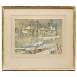 Marie Rouget (Guernsey 20th Century): The Hermitage, watercolour and pencil signed, titled verso 22cm x 30cm
Provenance: exh. Société des Artistes Français - Salon 1966, label and stamp verso