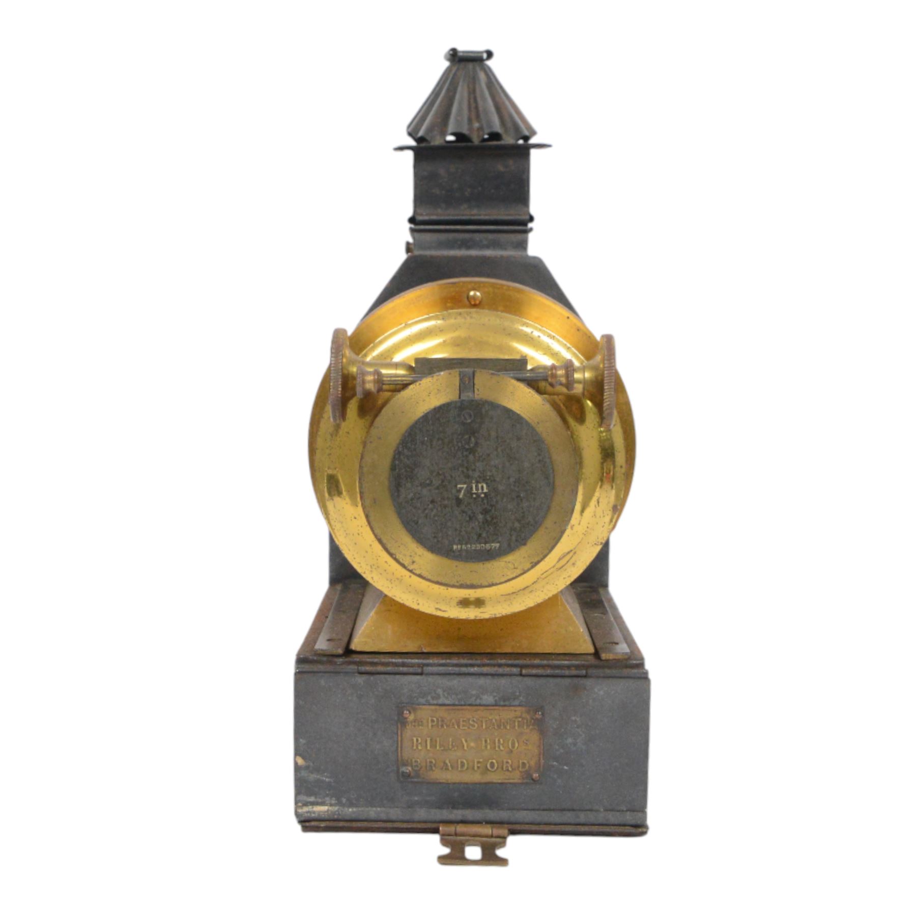 Late 19th century 'The Prestantia' brass and tin plate magic lantern by Riley Bros Ltd Bradford