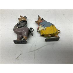 Collection of twenty-two Britains Cadbury's Cococubs play worn lead painted figures to include Mr Pie Porker, Mrs Pie Porker, Tiny Tusks, Captain Kangaroo, Granny Owl and others, Britains Snow White and Doc lead figures and other painted lead figures (30)