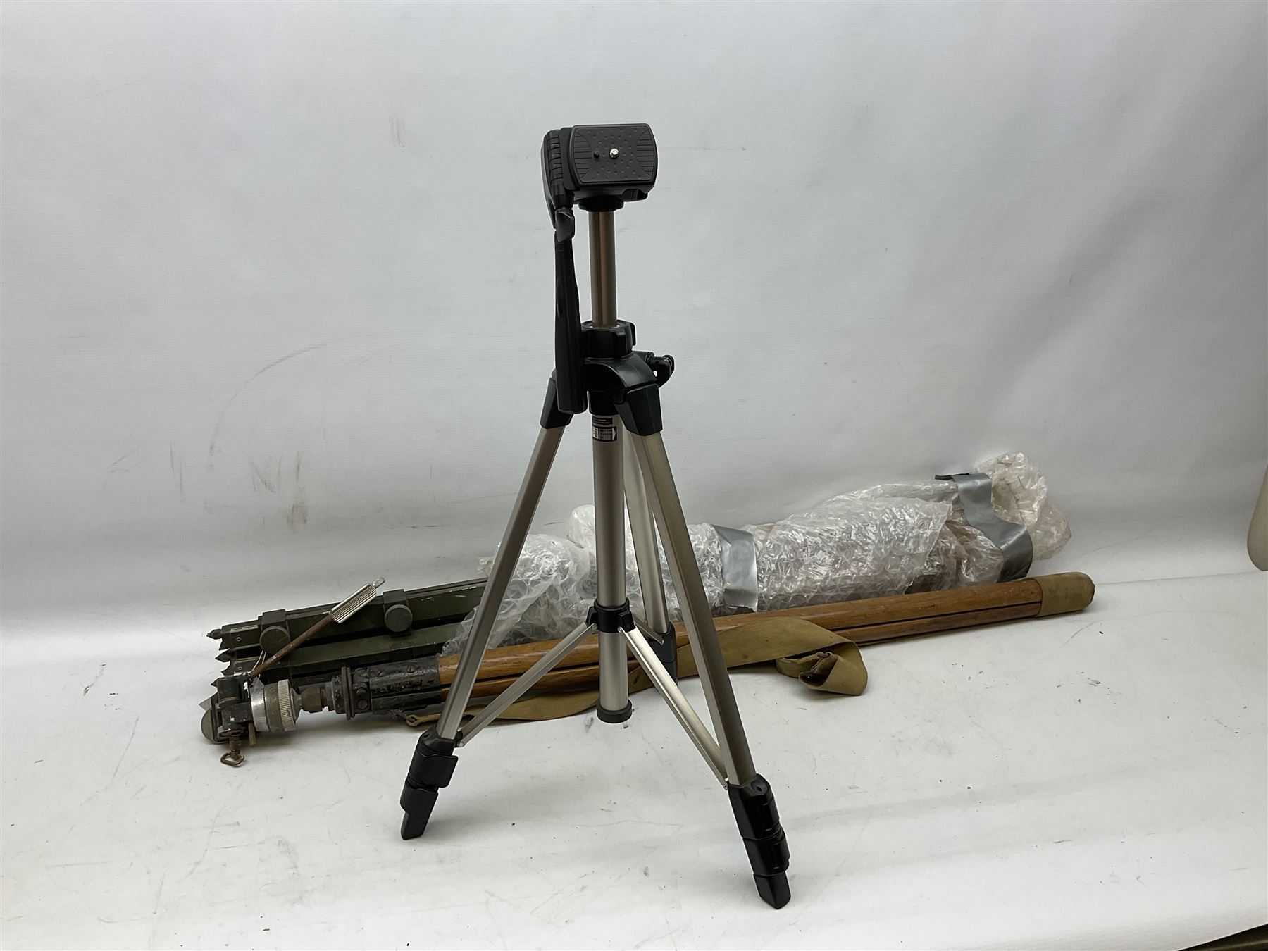 Cameras and camera equipment, including Kodak Retinette 1A, Polaroid J33 land camera, Kodak Colour snap 35, Agfa Isola I, three tripods etc,  