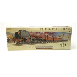 Hornby '00' gauge - limited edition Marks & Spencer The Royal Train QEII 80th Birthday Commemorative set with Princess Coronation Class 4-6-2 locomotive 'Duchess of Sutherland' No.6233 with three coaches, No.1134/1500, boxed with certificate, Trakmat and Leaflet Pack
