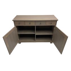 IKEA - sideboard fitted with four drawers over two cupboards, in slate grey finish