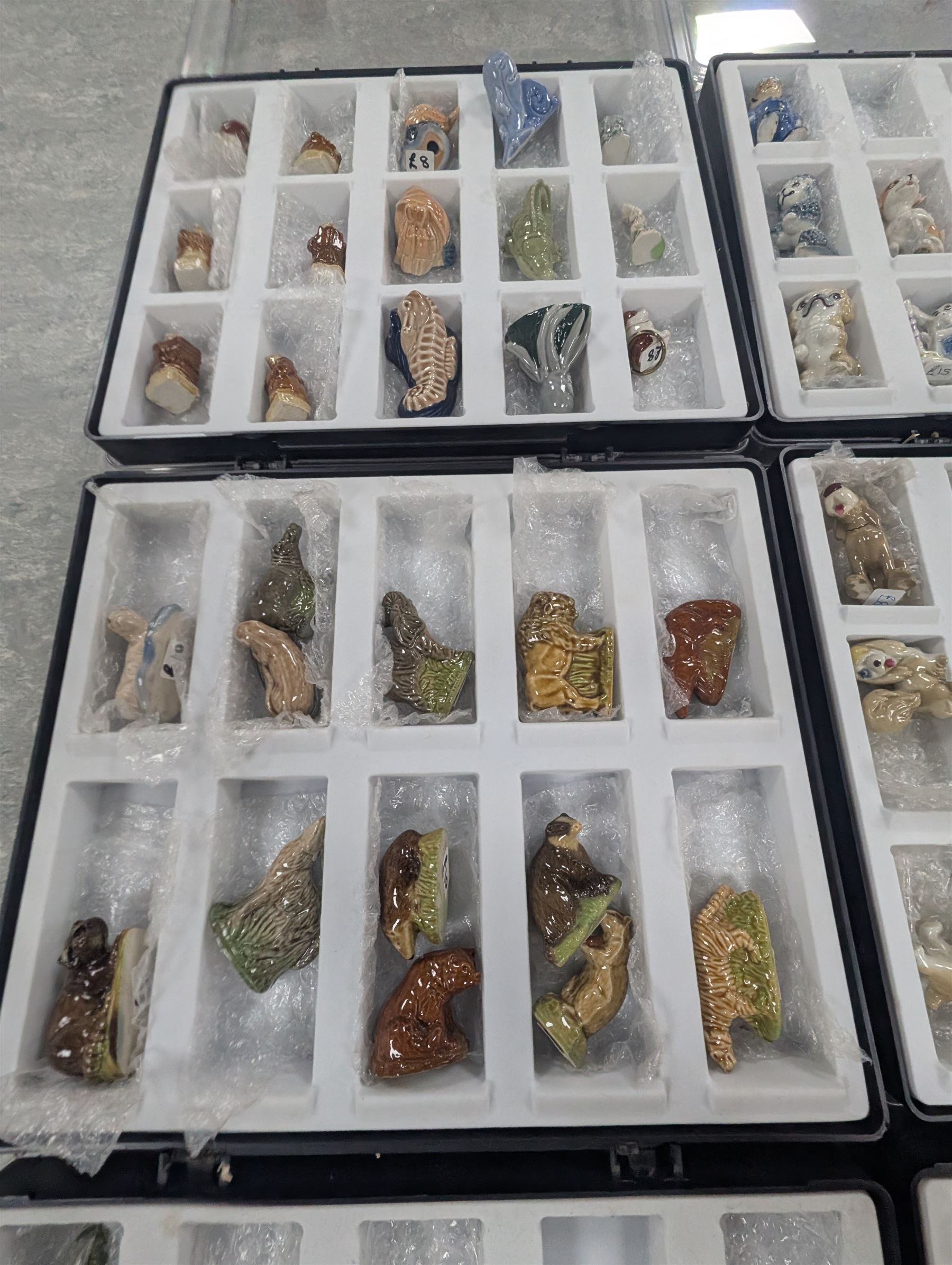 Large collection of Wade Whimsies, including Happy Family, Water Life, KP Friars, Whoppahs, etc