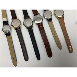 Seven manual wind wristwatches including Audax, Kered, Lanco, Rotary, MonVis, Precia and Mido Multifort, all with subsidiary seconds dials (7) 