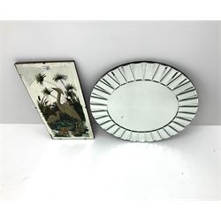 Feeding birds printed mirror (W31cm, H62cm), and circular mirror (D60cm)