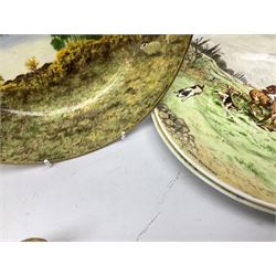 Four Frank Reynolds figures of ladies together with five plates painted by the same artist