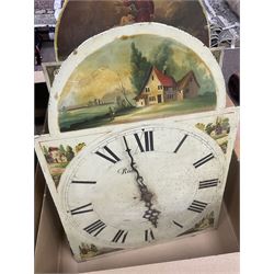 Six 19th century longcase clock movements, including brass dial by William Clark of Kendal, painted dial by Bartliff of Malton, etc