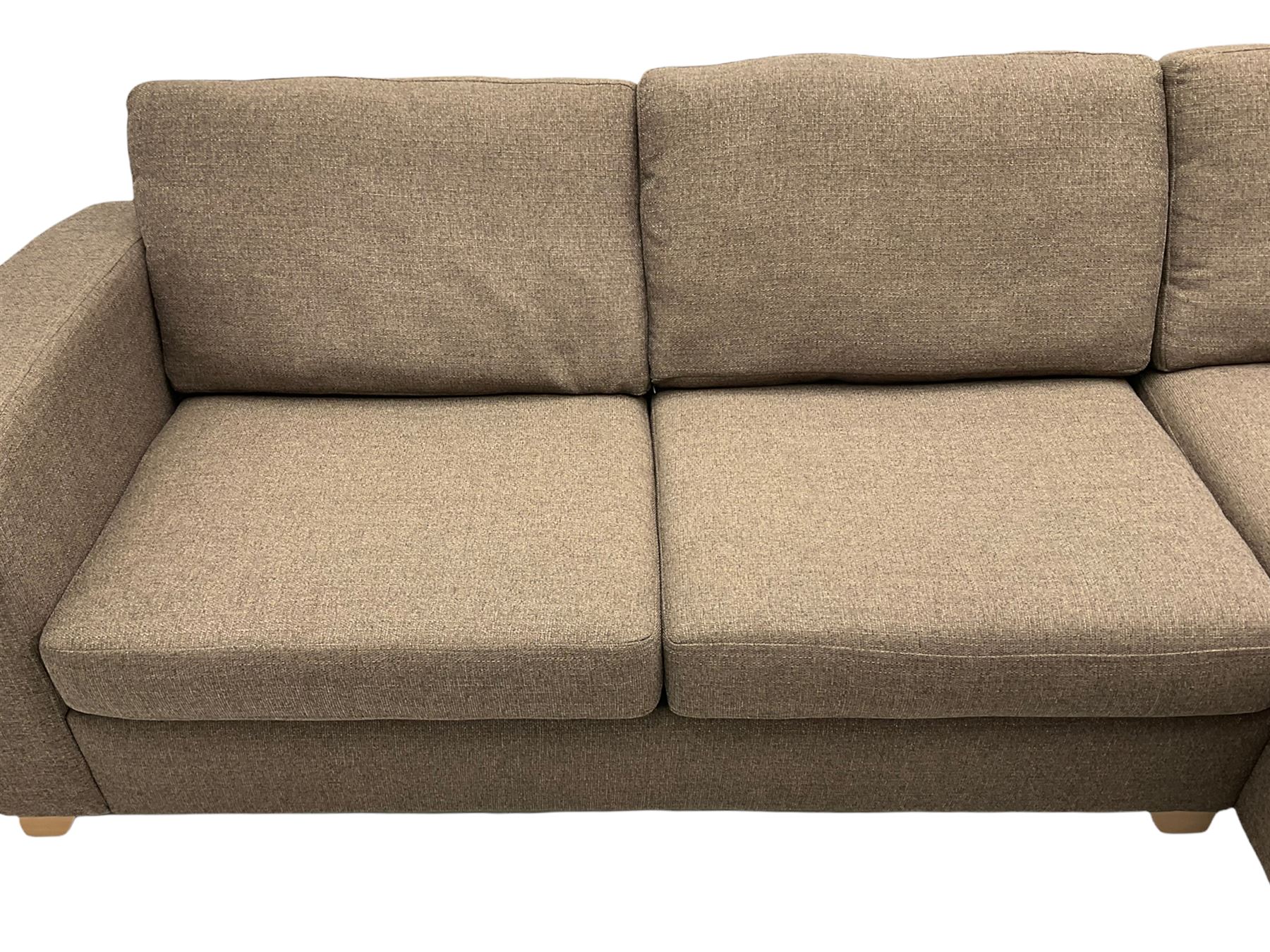 Lydia Deluxe - right-hand corner sofa bed, upholstered in mocha fabric