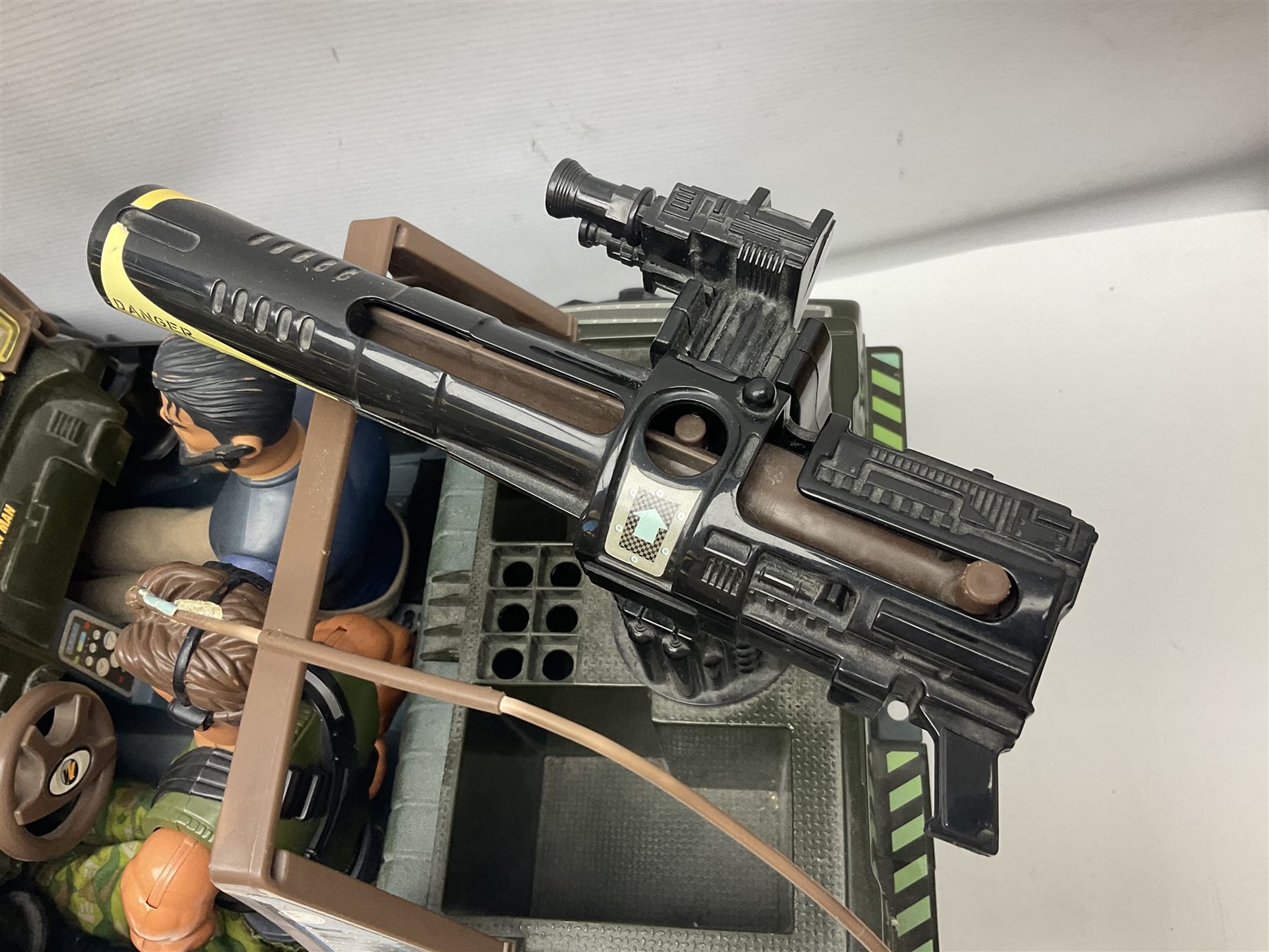 Action Man - Hasbro Strike Force Battle Tank by Sunny Smile; jeep; ten various period dressed figures; and quantity of weapons and other accessories including motorcycle etc