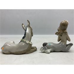 Two Lladro figures, comprising Beautiful Burro no 5683 and Wistful Centaur no 5319, both with original boxes, largest example H14cm