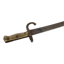 French 1866 Chassepot bayonet, with steal scabbard, overall L71cm 