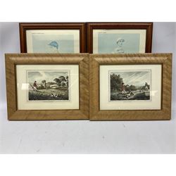 After Samuel Howitt (British c.1765-1822): 'Partridge Shooting' and 'Snipe Shooting', pair engravings with hand colouring together with two watercolours and four antique prints (8)