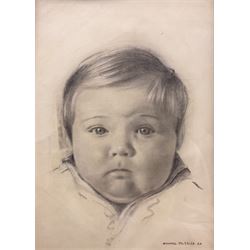 John Richard Townsend (British 1930-): Portrait of a Baby, pencil sketch unsigned, dated '68, 22cm x 15cm