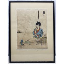 Geoffrey Sneyd Garnier (British 1889-1970): 'A Fish from Hwang Ho', coloured etching signed and titled in pencil 37cm x 28cm