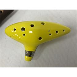 Four ocarinas three 10 hole ocarinas and one 16 hole double ocarina, three of which being from the Legend of Zelda franchise 