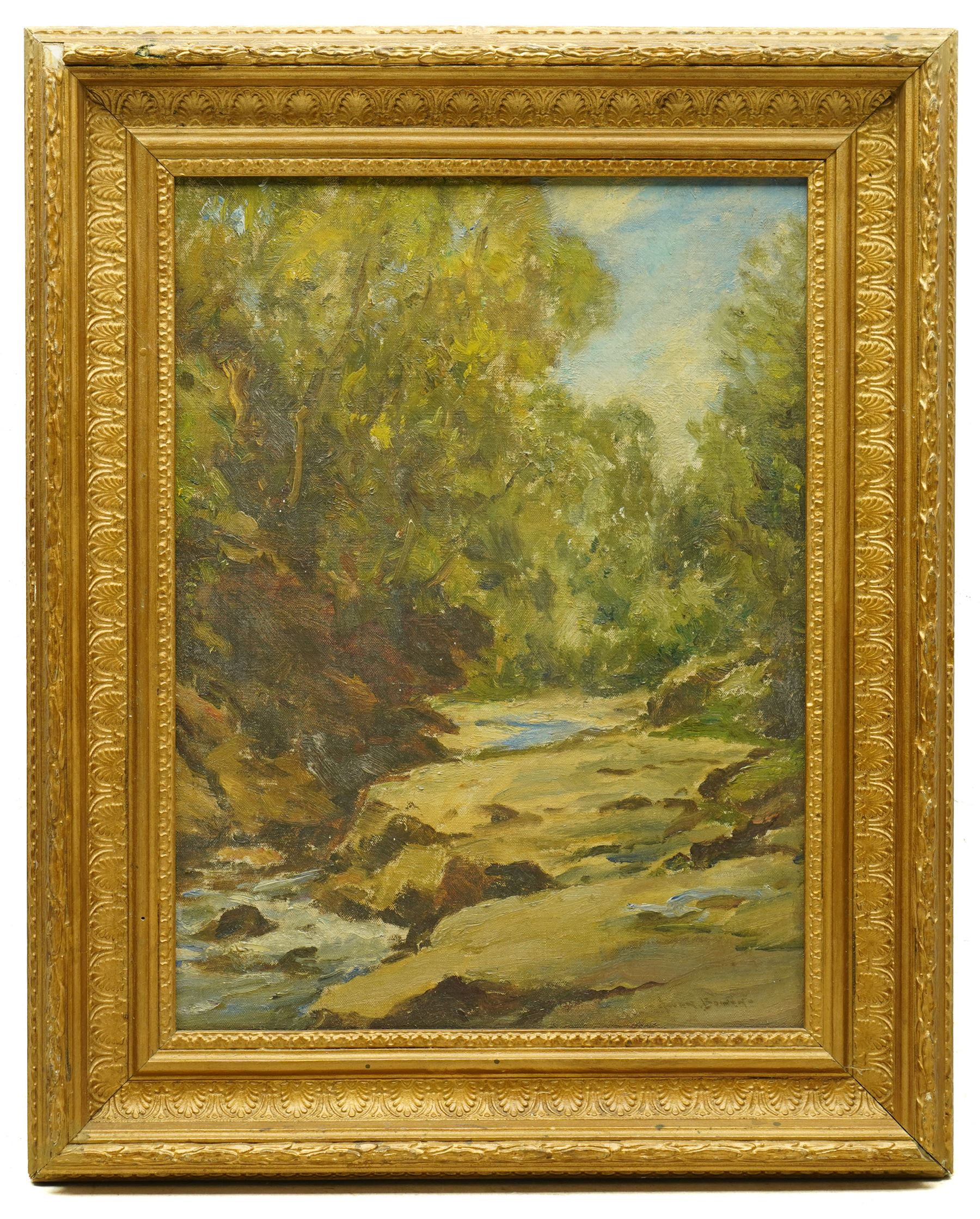 Owen Bowen (Staithes Group 1873-1967): Howsteane Gorge - Upper Nidderdale North Yorkshire, oil on board signed 39cm x 29cm