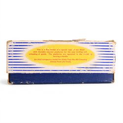 Dinky Toys Bedford Pallet Jekta Van no 930, two tone yellow body with red 'Dinky Toys' lettering, in original box with two orange pallets and instructions