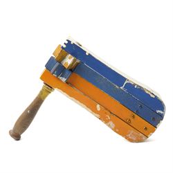 Vintage wooden bird scarer with later painted decoration