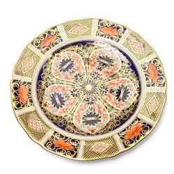 Royal Crown Derby pattern 1128 wares, comprising covered sucrier, milk jug, pair of coffee cans and saucers, teacup and saucer two small plates (D18cm) and one dinner plate 
