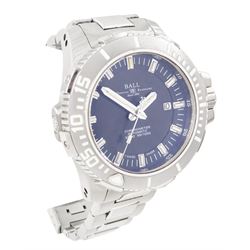 Ball Engineer Hydrocarbon Deepquest gentleman's titanium automatic chronometer wristwatch, Ref. DM3000A-SCJ-BK, black dial with baton hour markers, date aperture and unidirectional rotating bezel, on titanium and stainless steel bracelet, boxed with additional links and warranty certificate dated 2019