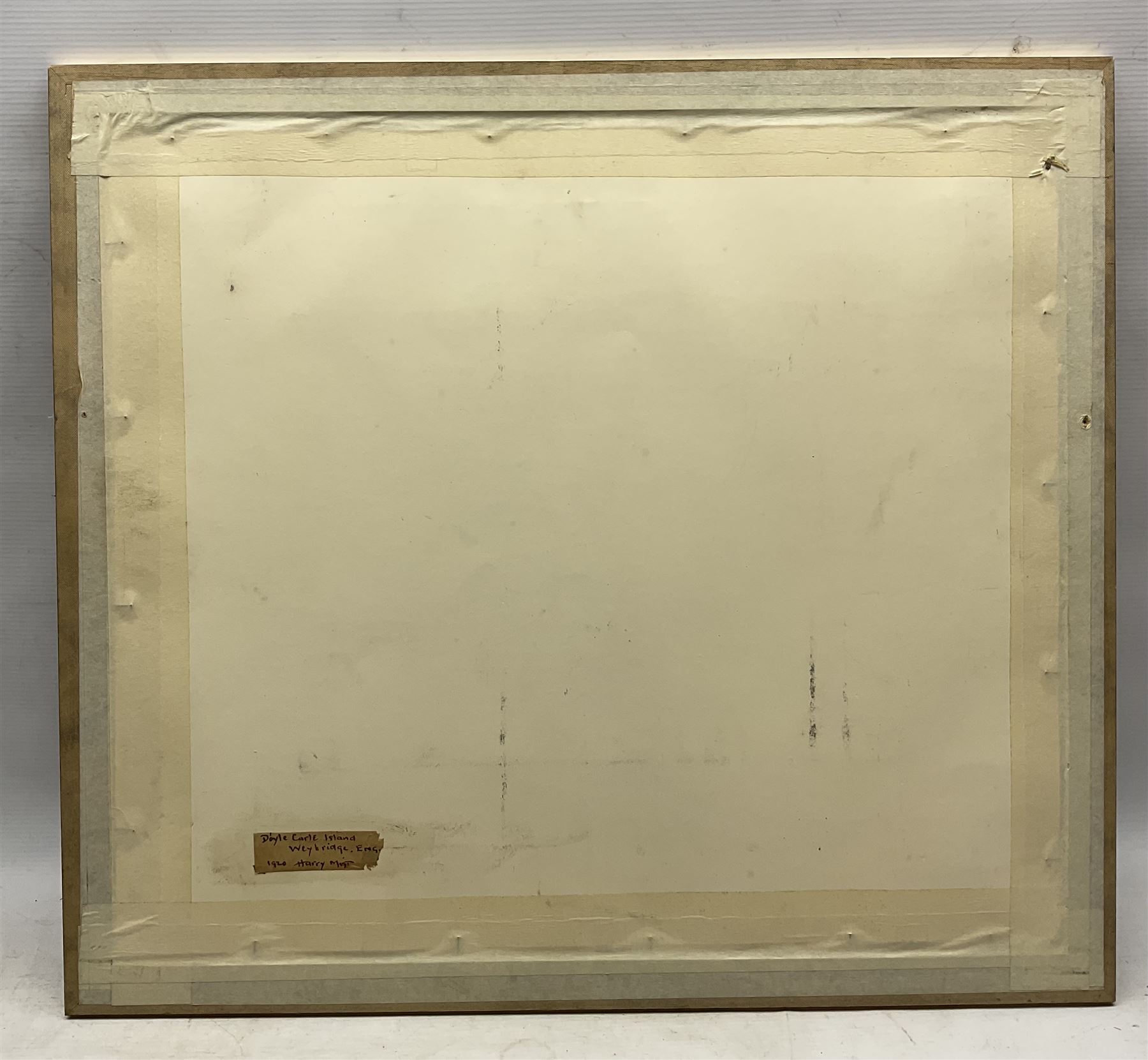 Henry Masterman Mist (Canadian 1871-1954): 'D'Oyly Carte Island - Weybridge', watercolour signed with initials, titled and dated 1920 verso 26cm x 32cm 