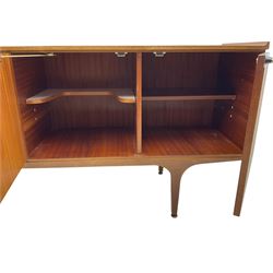 Meredew - mid-20th century teak sideboard, fitted with three drawers and two cupboards