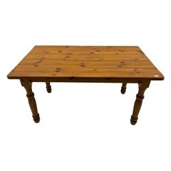 Rectangular pine farmhouse dining table