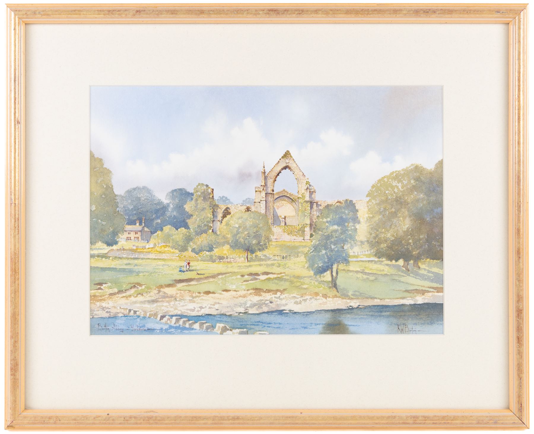 Kenneth W Burton (British 1946-): 'Bolton Abbey - Yorkshire', watercolour signed and titled 25.5cm x 36.5cm