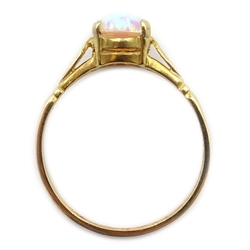  Silver-gilt opal ring, stamped SIL  