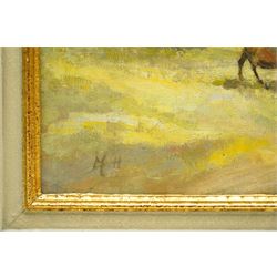 Marjorie Hoare (British 1953): 'House in Provence' and 'The Copse', two oils on canvas signed, inscribed verso max 37cm x 44cm (2)
