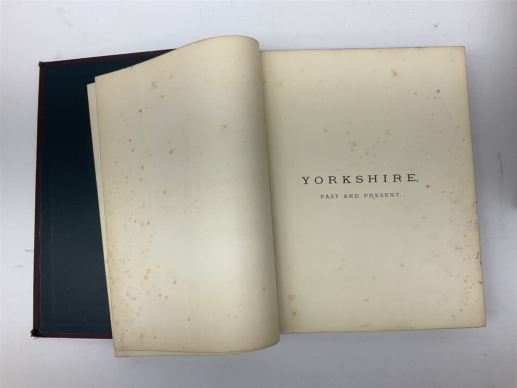 Baines Thomas: Yorkshire, Past and Present. Four volumes. Engraved plates. Decorative maroon cloth/gilt binding with all edges gilt.
