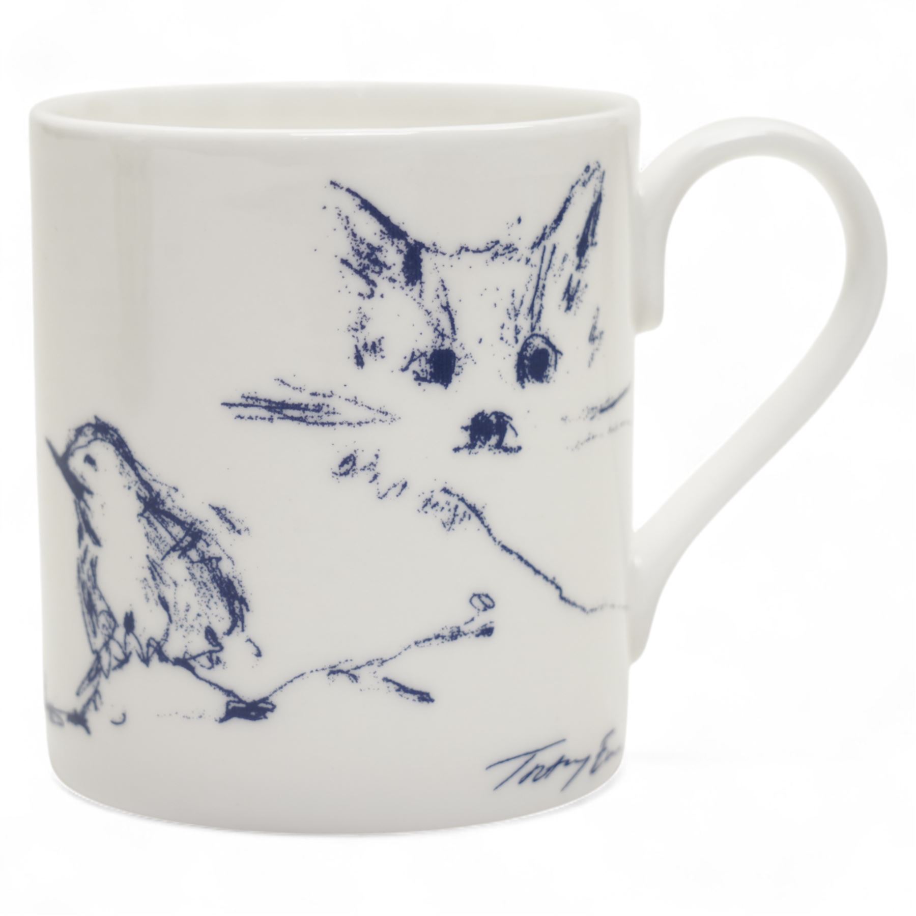 Tracey Emin (British 1963-); 'Docket and His Bird' Collection mug, in original Royal Academy of Arts box, H8cm