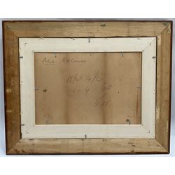 George William Collins (British 1863-1949): Chickens and Church, oil on board signed 20cm x 30cm