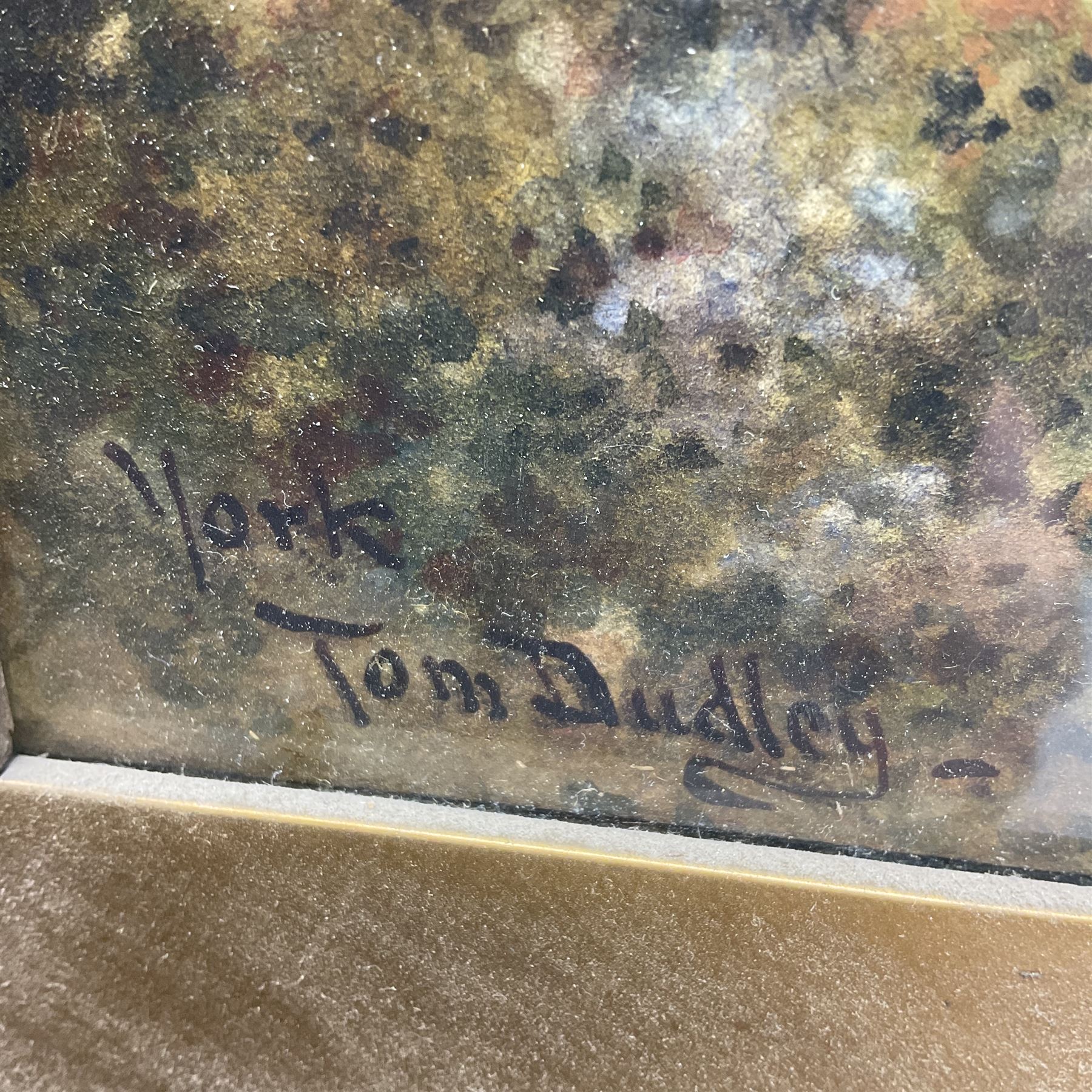 Thomas 'Tom' Dudley (British 1857-1935): The East Side of York Minster, watercolour signed, labelled verso 45cm x 30cm