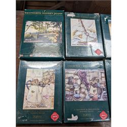 Chatsworth box easel, together with a Reeves table easel, collection of Wentworth jigsaw puzzles and two picnic baskets