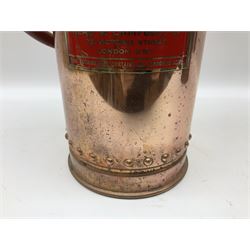 Large copper ‘Waterloo’ fire extinguisher by Read and Campbell Ltd and another Safex example 
