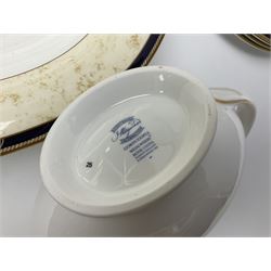 Wedgwood Cornucopia part dinner service, comprising six dinner plates, six soup bowls, six bowls, two serving platters, two oval dishes, covered serving dish, sauce boat and saucer (25)