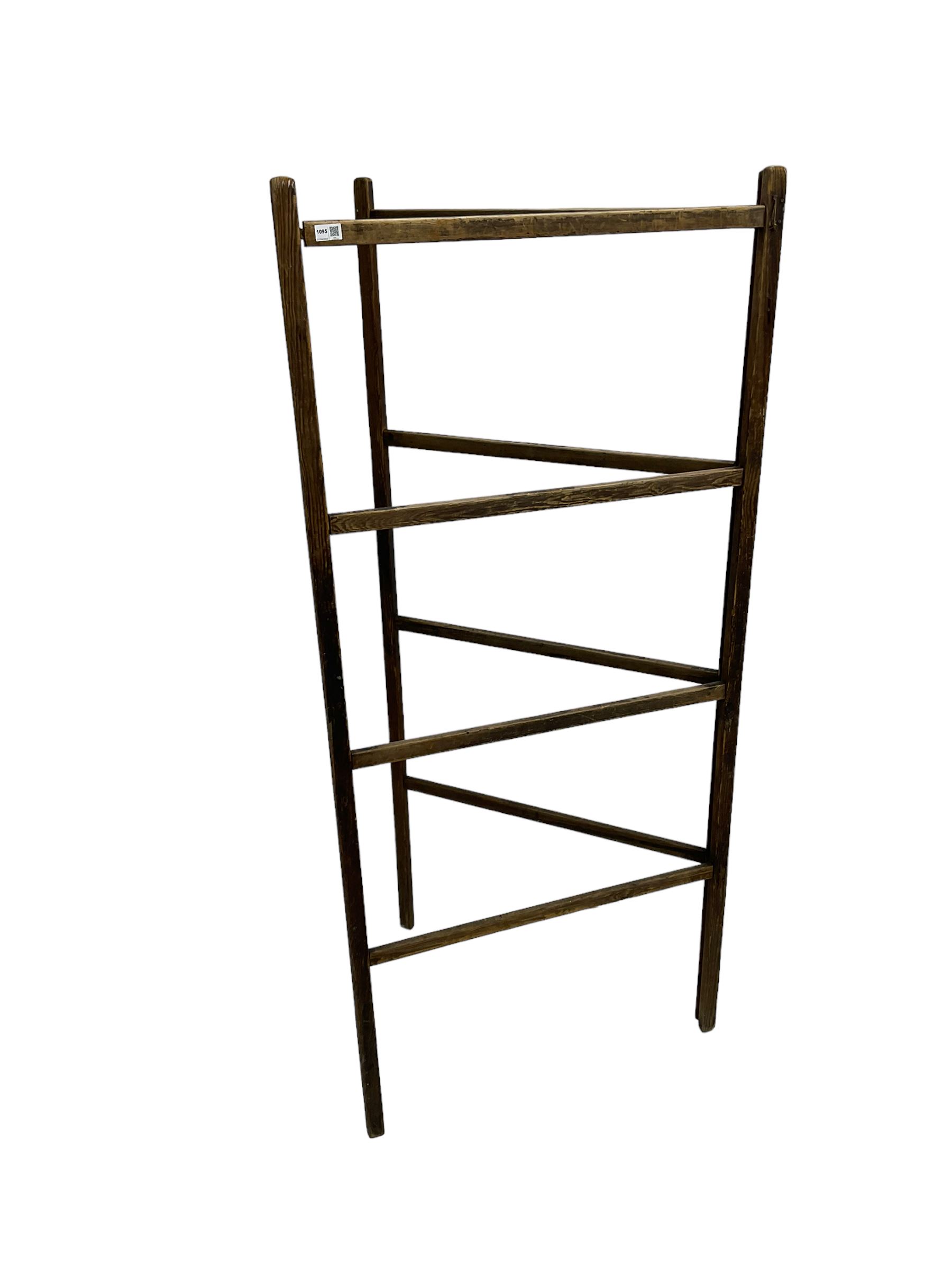 Late 19th century French pine drying rack or clothes horse