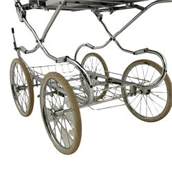 Silvercross pram, in light blue finish on chromed metal frame