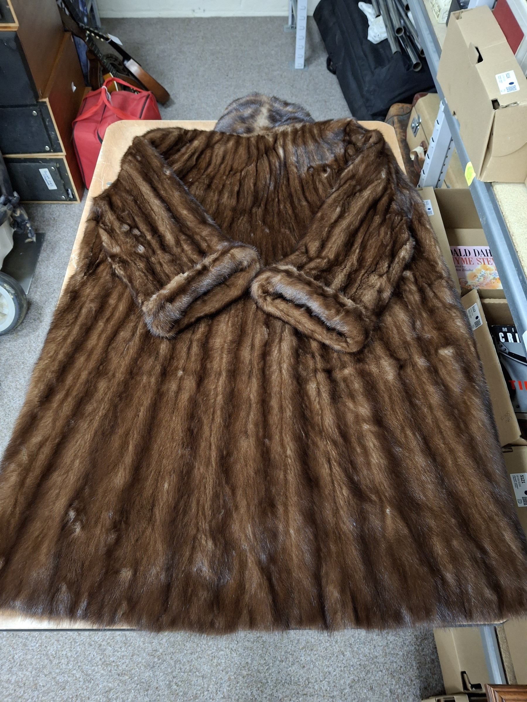 Marshall & Snelgrove three quarter length mink fur coat, together with mink hat, stole, shawl
