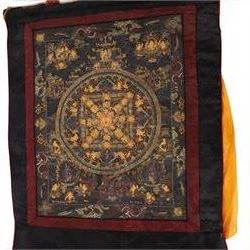 Nepalese 'Bhavacakra' or 'Wheel of life' thangka, H65cm