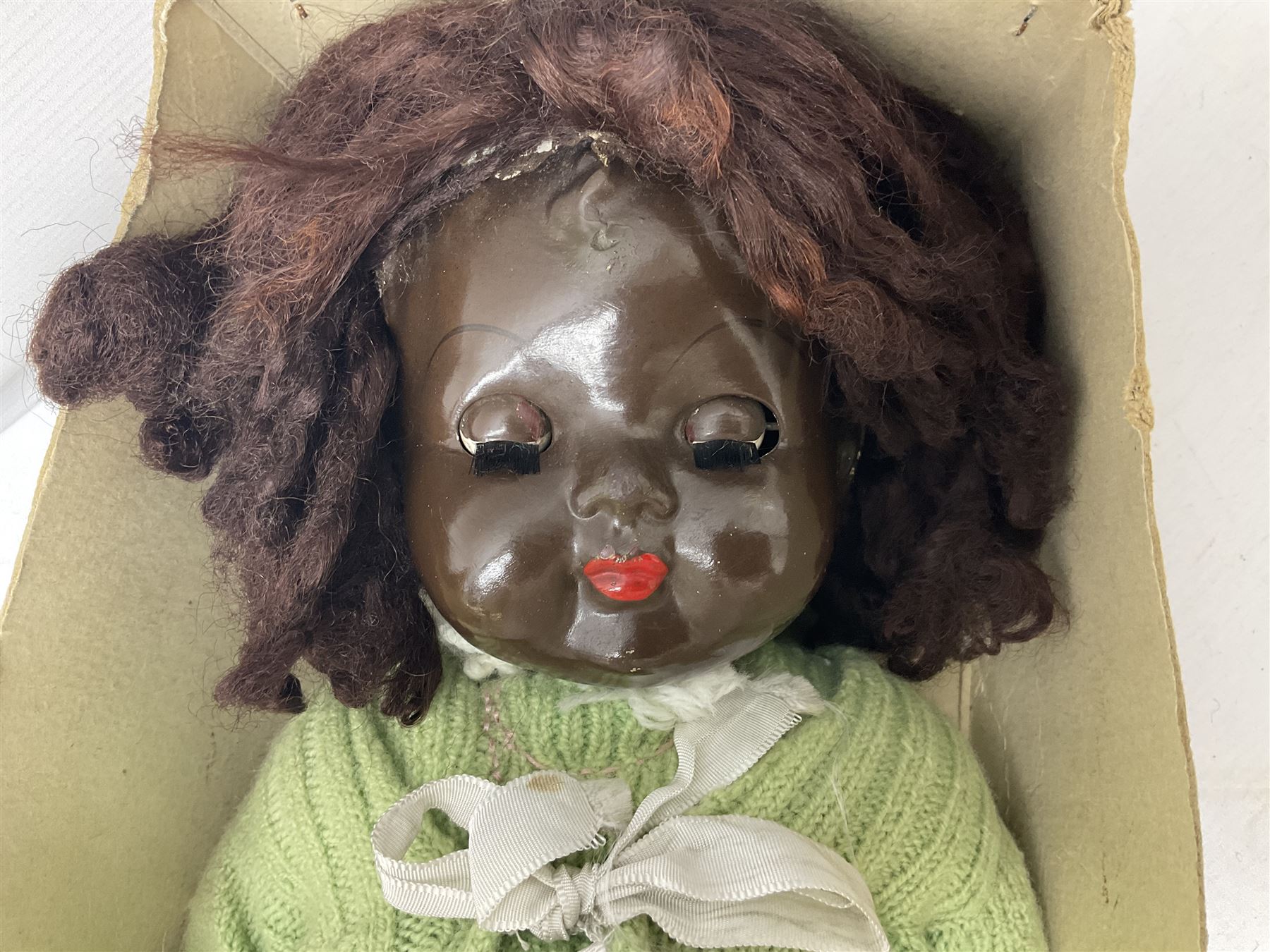 Ideal 'Tank Command' battle action game; boxed; Kay 'Pin Football' bagatelle game; Coleco Cabbage Patch Kids 'Carita Aleen' doll; boxed with certificate; and Palitoy composition head and body doll; boxed (4)